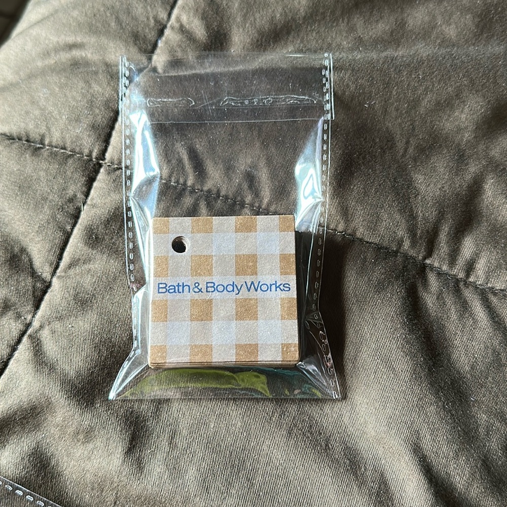 Bath & Body Works Small Cardboard Gingham Gift Tags